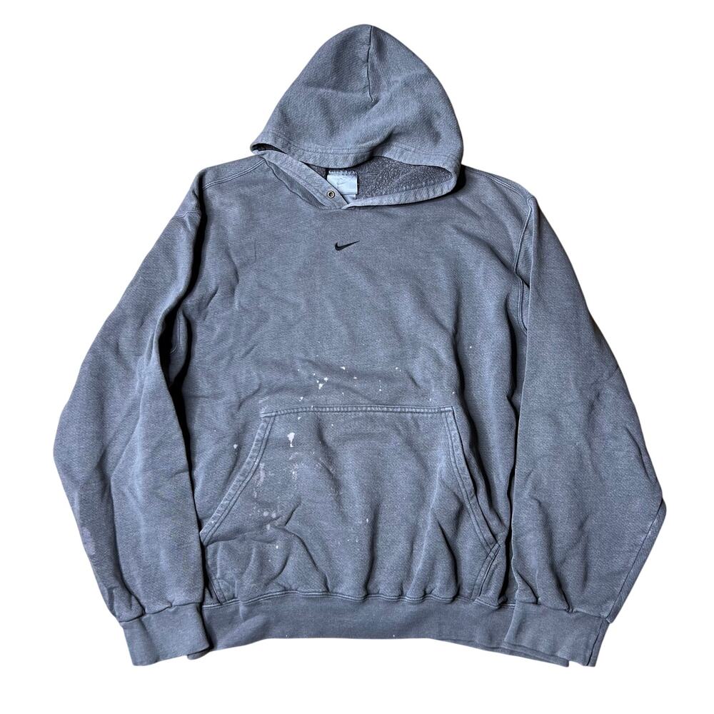 Vintage Nike Center Swoosh Hoodie Faded Large